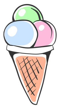 Büyük dondurma, illüstrasyon, beyaz arka plan vektör.