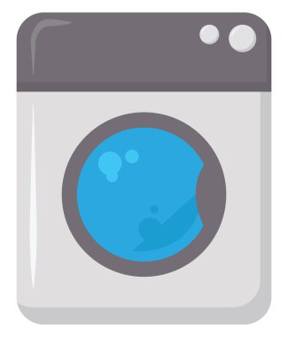 Çamaşır makinesi, illüstrasyon, beyaz arkaplan üzerindeki vektör.