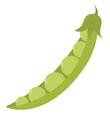 Taze bezelye, illüstrasyon, beyaz arkaplanda vektör.