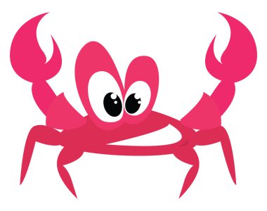 Pembe yengeç, illüstrasyon, beyaz arkaplanda vektör.