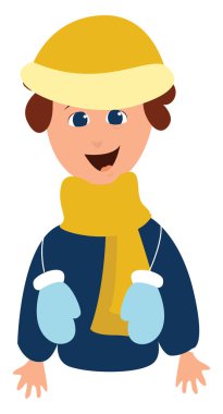 Mavi eldivenler, illüstrasyon, beyaz arkaplanda vektör.