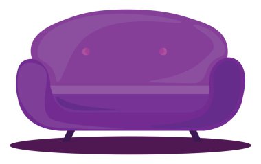 Mor kanepe, illüstrasyon, beyaz arkaplanda vektör.