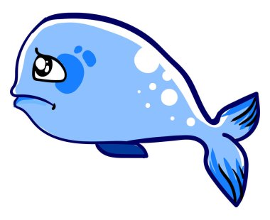 mavi balık, illüstrasyon, beyaz arkaplanda vektör.