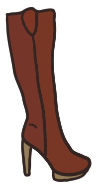 Kahverengi uzun çizmeler, illüstrasyon, beyaz arkaplanda vektör.