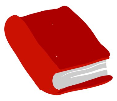 Kırmızı kitap, illüstrasyon, beyaz arkaplan vektörü.