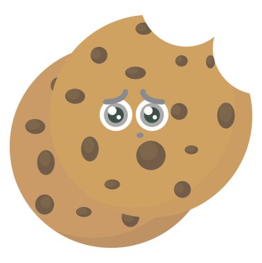 Üzücü kurabiye, illüstrasyon, beyaz arkaplanda vektör.