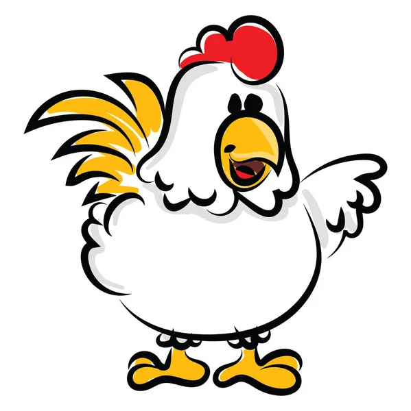 White Hen Illustration Vector White Background — Stock Vector