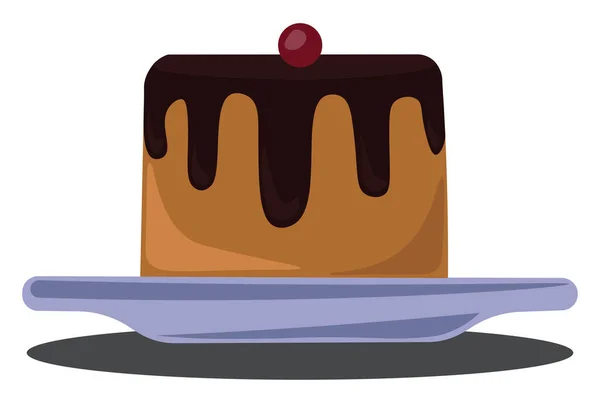Csokoládé Torta Illusztráció Vektor Fehér Háttér — Stock Vector