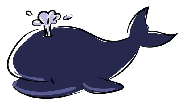 Niebieski Duży Wieloryb Ilustracja Wektor Białym Tle — Wektor stockowy