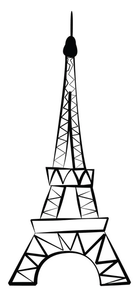 Eifel Kulesi Çizimi Illüstrasyon Beyaz Arkaplan Üzerindeki Vektör — Stok Vektör