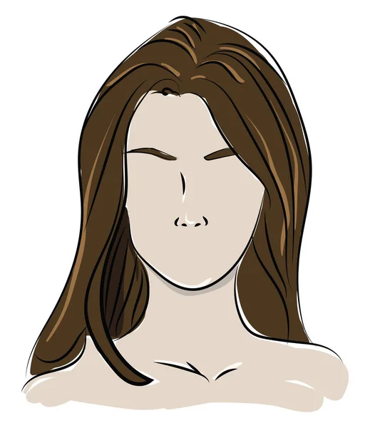 Girl Long Hair Illustration Vector White Background — Stock Vector