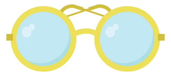 Żółte Okrągłe Okulary Ilustracja Wektor Białym Tle — Wektor stockowy