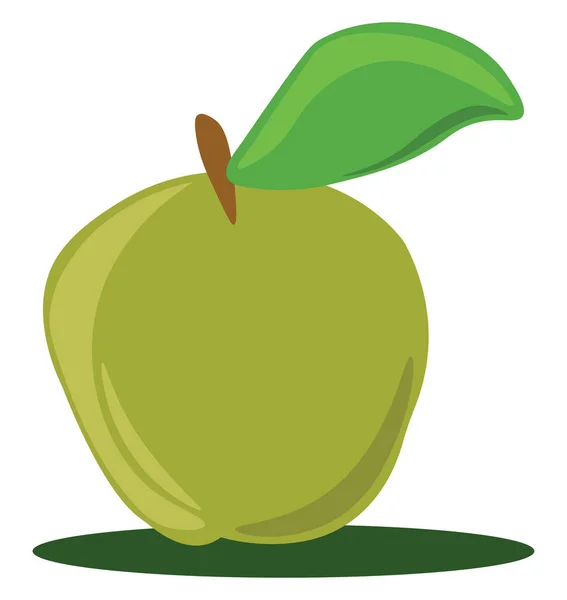 Manzana Verde Ilustración Vector Sobre Fondo Blanco — Vector de stock