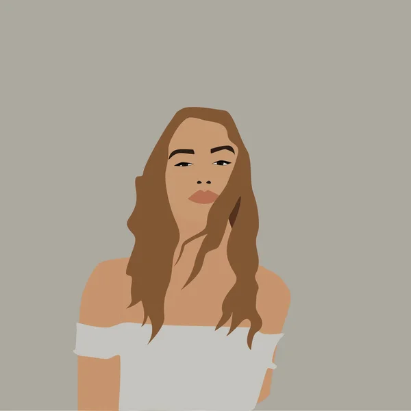 白い上の女の子 イラスト 白い背景のベクトル — ストックベクタ