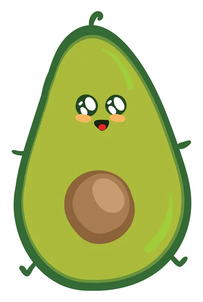 Happy Avocado Illustration Vektor Auf Weißem Hintergrund — Stockvektor