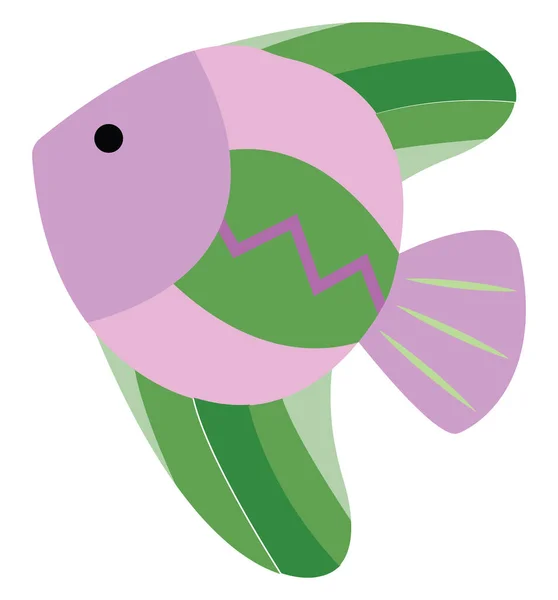 緑の魚 イラスト 白い背景のベクトル — ストックベクタ