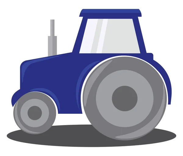 Mavi Traktör Illüstrasyon Beyaz Arka Plan Üzerinde Vektör — Stok Vektör