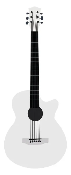 Guitarra Branca Ilustração Vetor Sobre Fundo Branco — Vetor de Stock