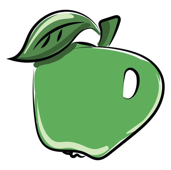 Grüner Apfel Skizze Illustration Vektor Auf Weißem Hintergrund — Stockvektor