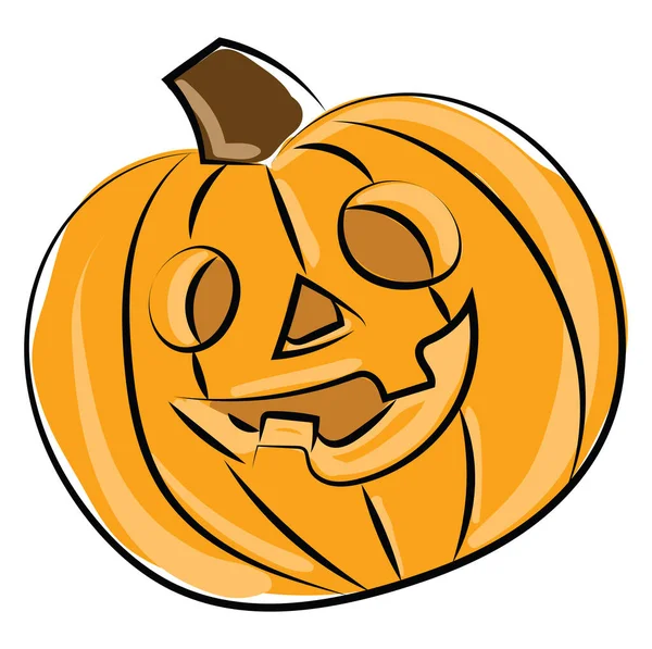 Calabaza Halloween Ilustración Vector Sobre Fondo Blanco — Vector de stock