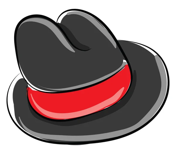 Black Old Hat Illustration Vector White Background — Stock Vector