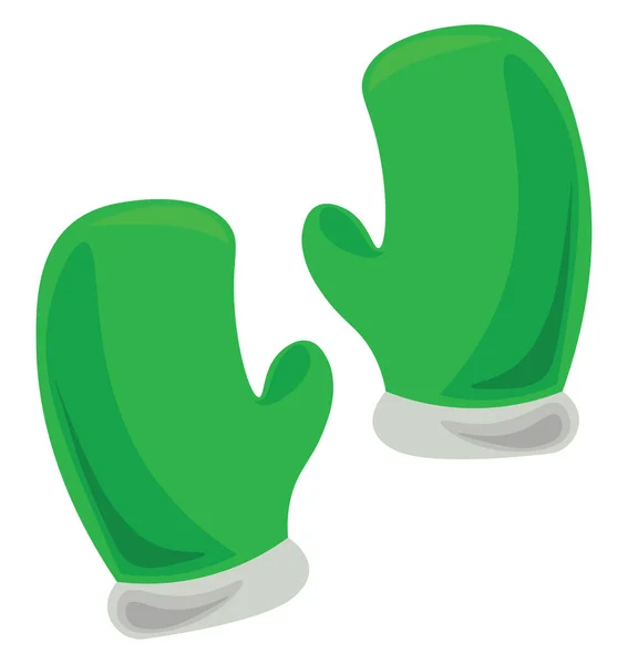 Πράσινα Γάντια Εικονογράφηση Διάνυσμα Λευκό Φόντο — Διανυσματικό Αρχείο