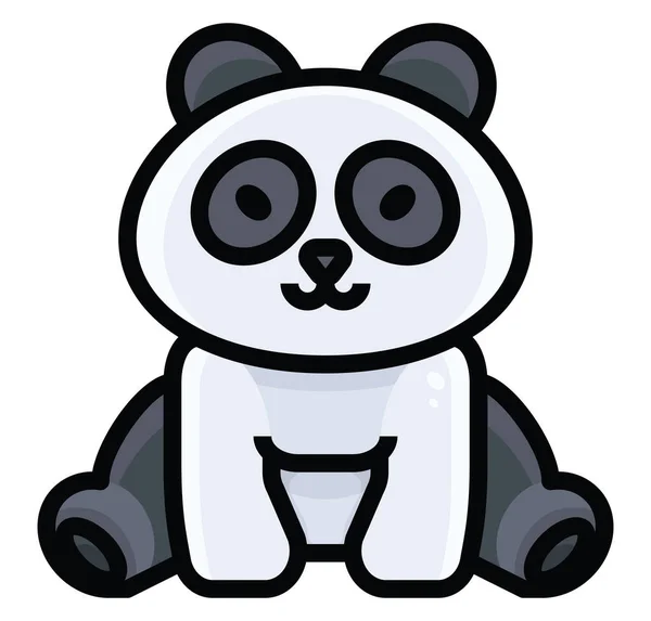 Ours Panda Illustration Vecteur Sur Fond Blanc — Image vectorielle