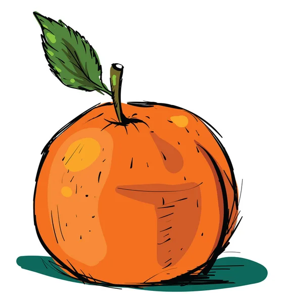 オレンジ色の描画 イラスト 白い背景のベクトル — ストックベクタ