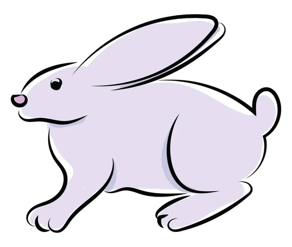 White Rabbit Illustration Vector White Background — Stock Vector