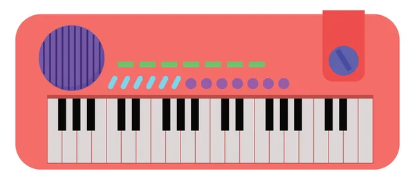 Рожеве Піаніно Ілюстрація Вектор Білому Тлі — стоковий вектор