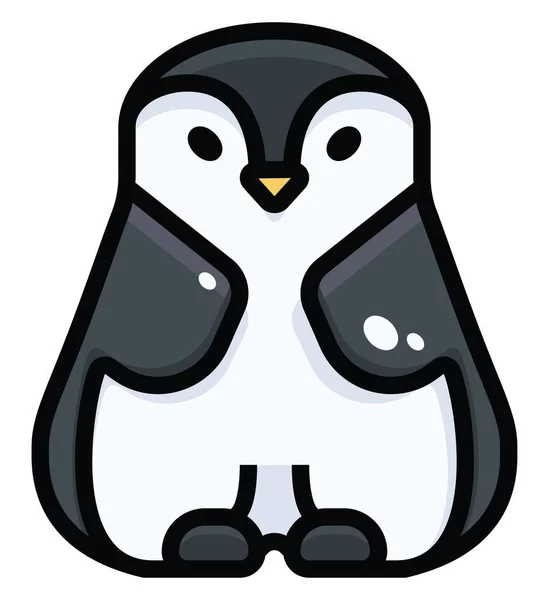 Pingüino Sentado Ilustración Vector Sobre Fondo Blanco — Archivo Imágenes Vectoriales