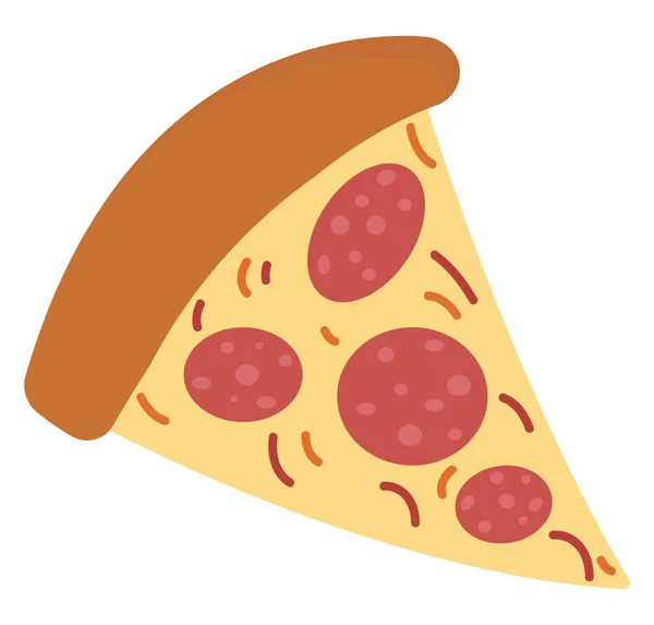 Pizza Skiva Illustration Vektor Vit Bakgrund — Stock vektor