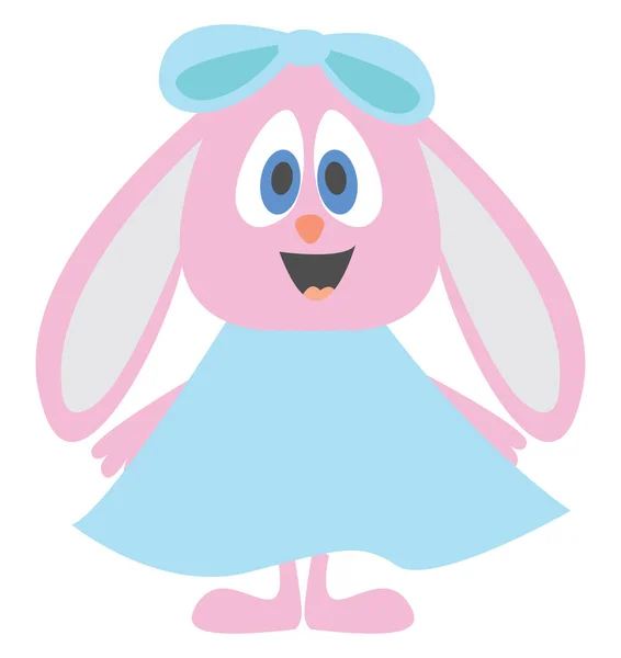 Pink Rabbit Illustration Vector White Background — Stock Vector