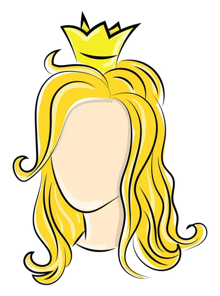 Prinses Met Blond Haar Illustratie Vector Witte Achtergrond — Stockvector