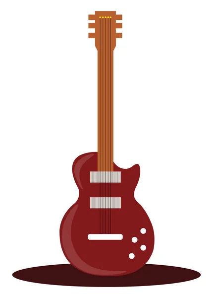 Chitarra Rossa Illustrazione Vettore Sfondo Bianco — Vettoriale Stock