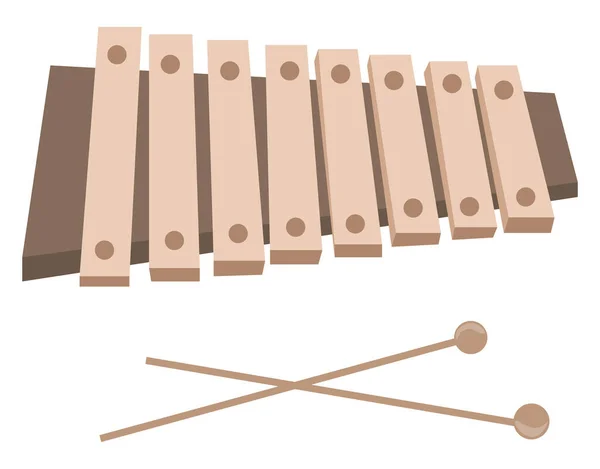 Ksylofon Instrument Ilustracja Wektor Białym Tle — Wektor stockowy