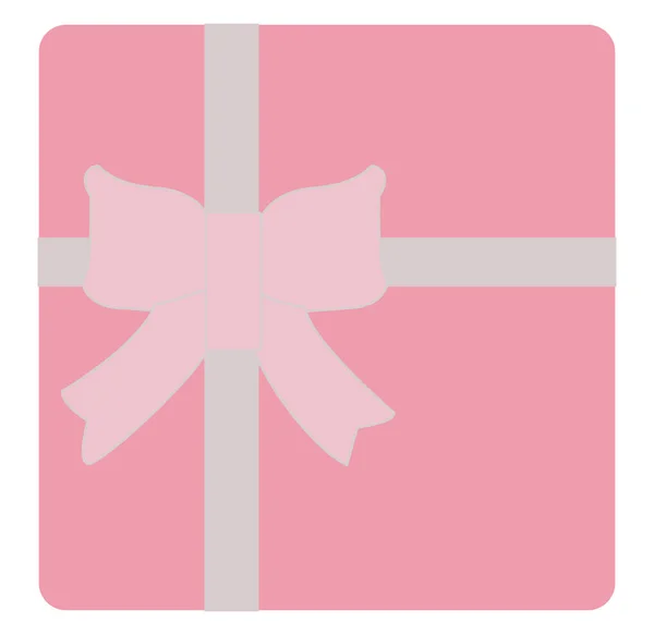 Ροζ Κουτί Δώρου Εικονογράφηση Διάνυσμα Λευκό Φόντο — Διανυσματικό Αρχείο