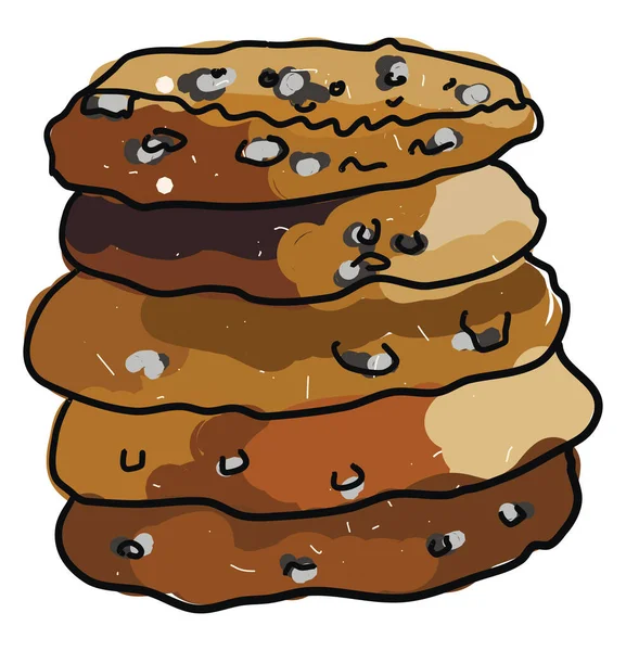 Pumpa Cookies Illustration Vektor Vit Bakgrund — Stock vektor