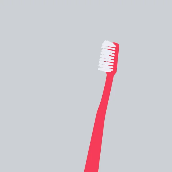 Rode Tandenborstel Illustratie Vector Witte Achtergrond — Stockvector