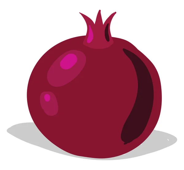 Flat Pomegranate Illustration Vector White Background — Stock Vector