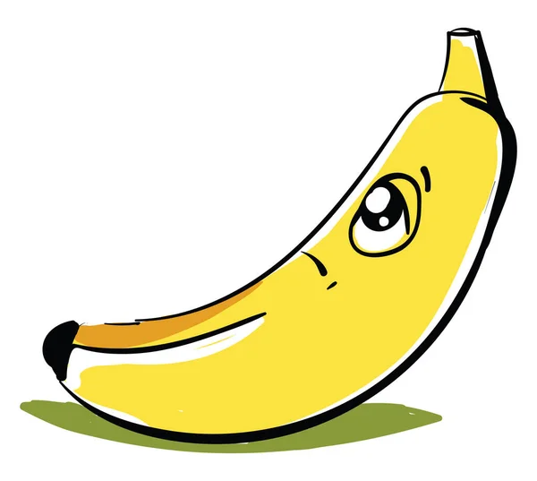 Banana Triste Ilustração Vetor Sobre Fundo Branco — Vetor de Stock