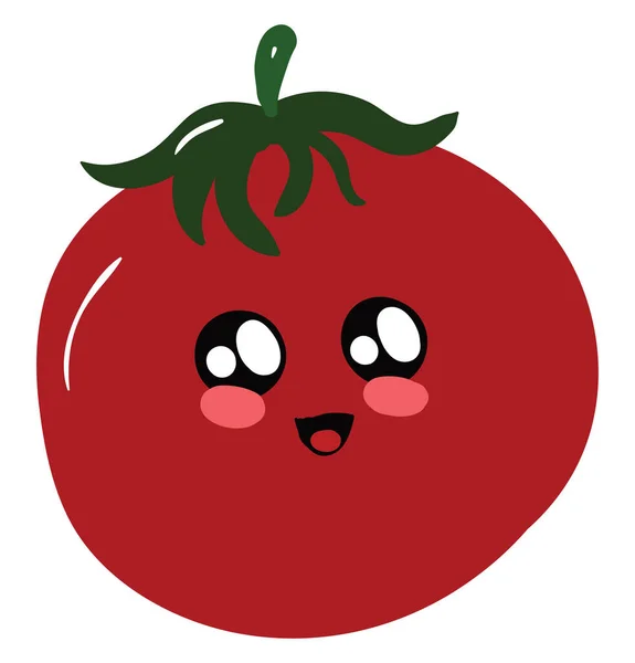 Mignonne Tomate Illustration Vecteur Sur Fond Blanc — Image vectorielle