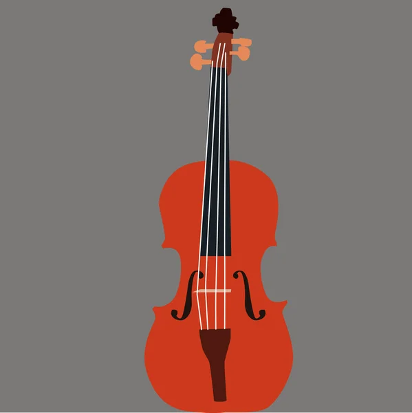 Скрипка Сером Иллюстрация Вектор Белом Фоне — стоковый вектор