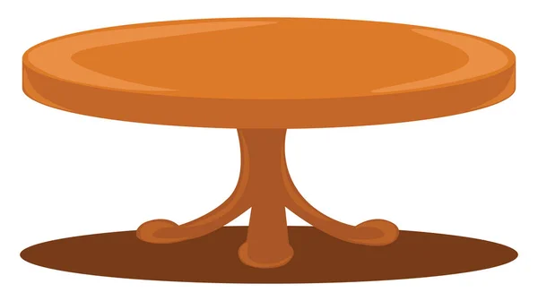 Kulatý Dřevěný Stůl Ilustrace Vektor Bílém Pozadí — Stockový vektor
