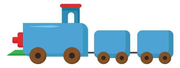 Синий Длинный Поезд Иллюстрация Вектор Белом Фоне — стоковый вектор