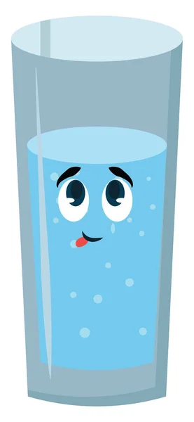 Vaso Agua Ilustración Vector Sobre Fondo Blanco — Vector de stock