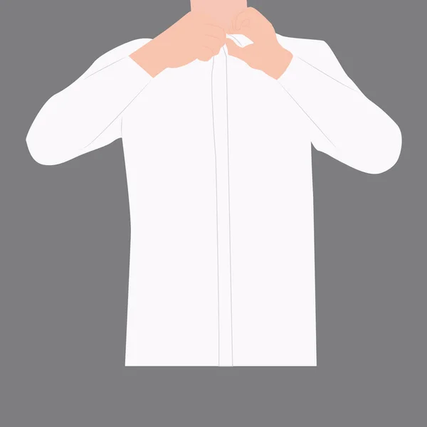 Camisa Branca Ilustração Vetor Sobre Fundo Branco —  Vetores de Stock