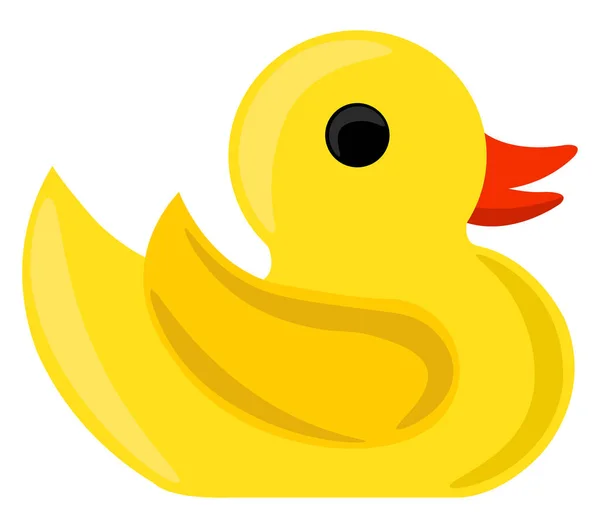 Rubber Yellow Duck Illustration Vector White Background — Stock Vector