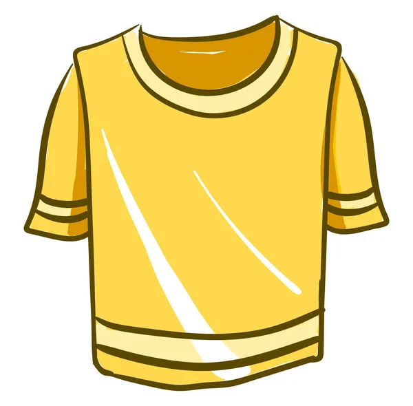 Geel Shirt Illustratie Vector Witte Achtergrond — Stockvector