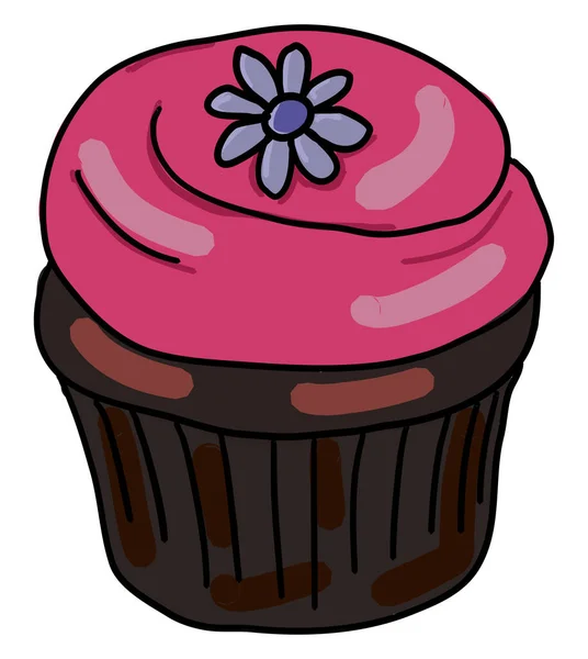 Bubblegum Cupcake Illustration Vector White Background — 스톡 벡터